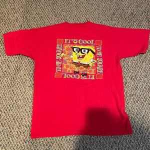 Vintage Red 2002 SpongeBob SquarePants Squares Cool Shirt